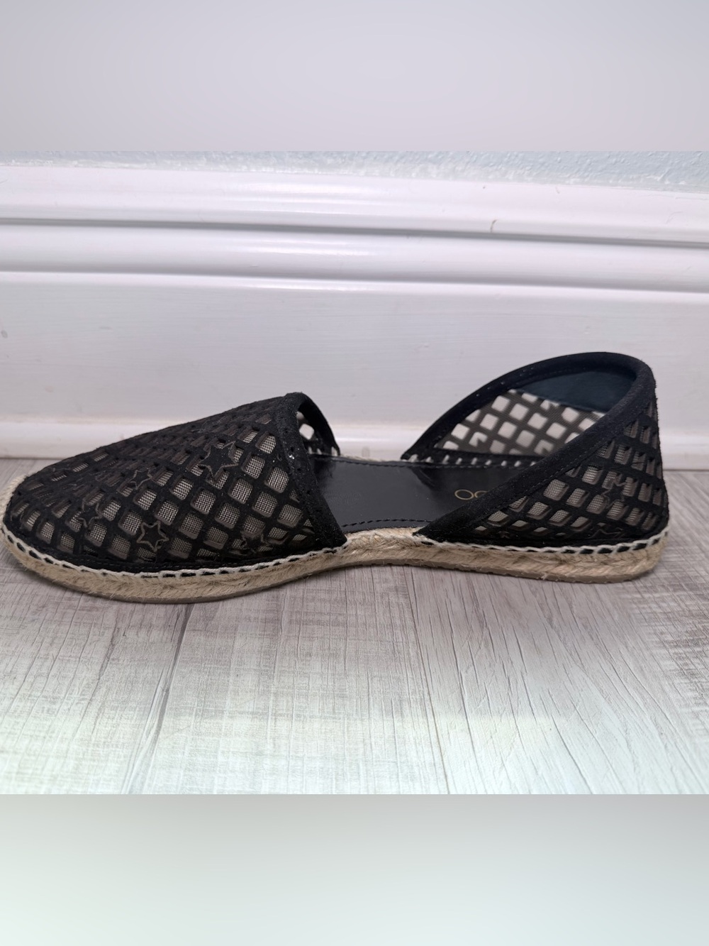 Jimmy Choo Dreya Star Mesh Espadrille Flats Black D’Orsay EU 41 - Picture 6 of 10